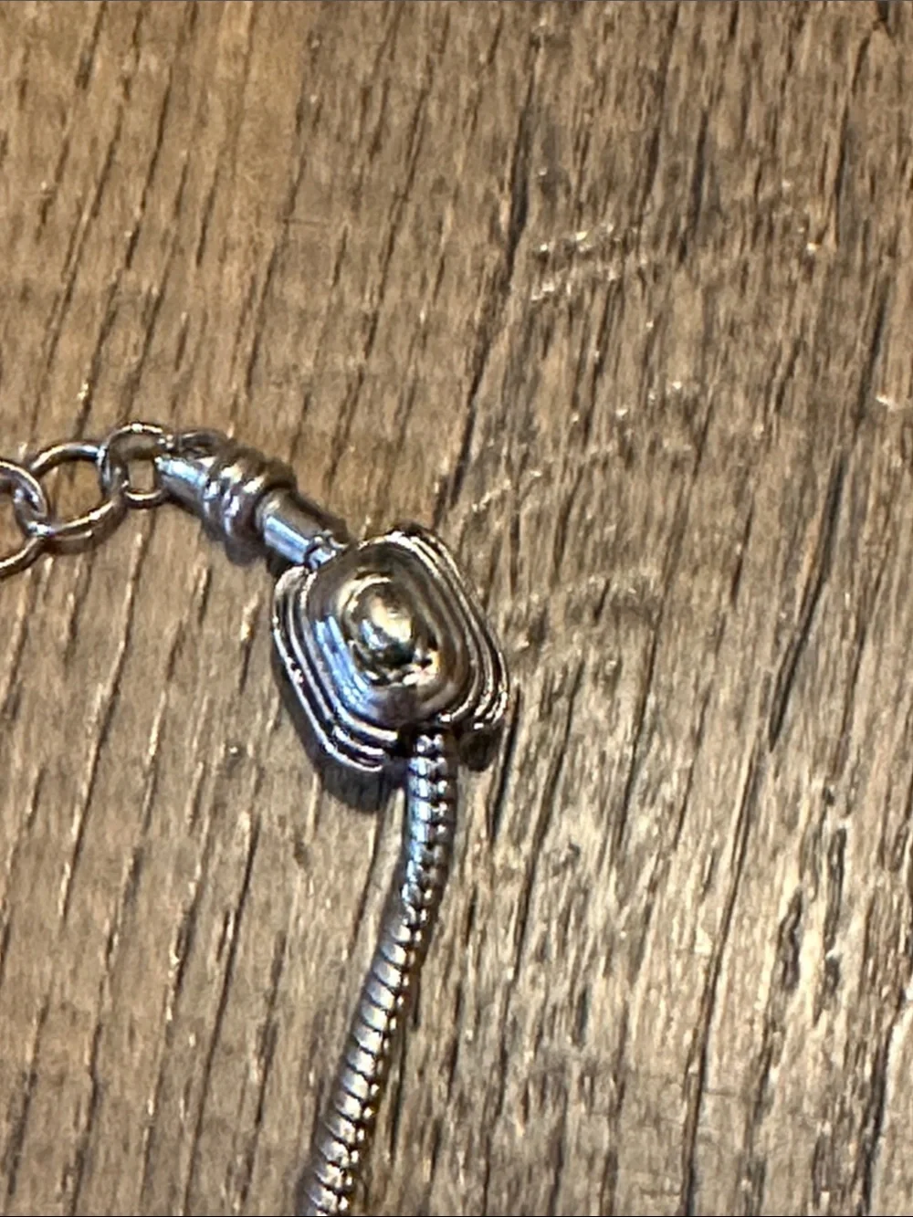 Sterling Silver Snake Chain Bracelet with Bead Accent